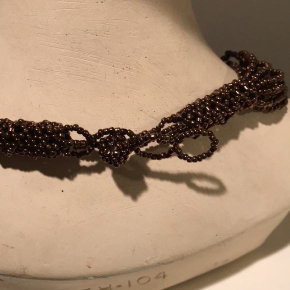 Necklace Multi Strand Brown with adjustable closure Bohemian Gypsy - Picture 2 of 7